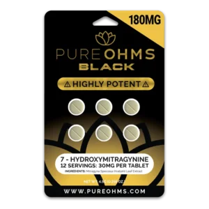 pureohms black 7 oh tablets (180mg 6 count)